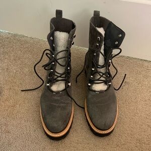 Dark grey lace up boots